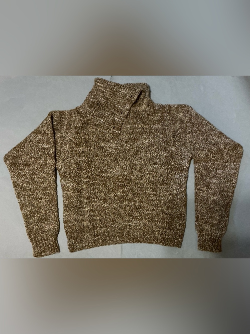 Vintage Givenchy Sport Brown Marled wool split neck Sweater